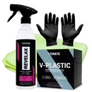 Kit Restauração e Proteção de Plásticos Vonixx - Revelax + V-Plastic + Luva + Flanela