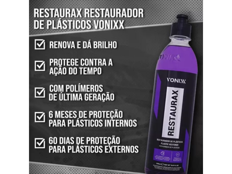Restaura Plásticos Automotivo Restaurax - 500ml - Vonixx